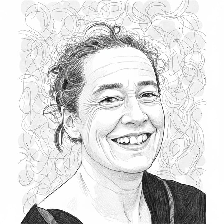 Portrait dessiné de la fondatrice de Vign'étik